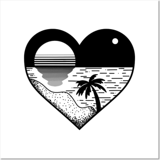 Beach Heart Posters and Art